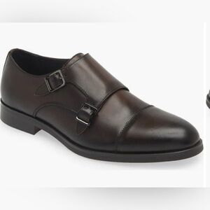 New Edison Double Monk Strap Shoe (Men) ortholite Nordstrom Sz 8.5 leather dress